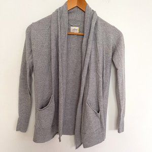 Wilfred Woman Light Gray Wool Pockets Open Wrap Cardigan Sweater Size XS